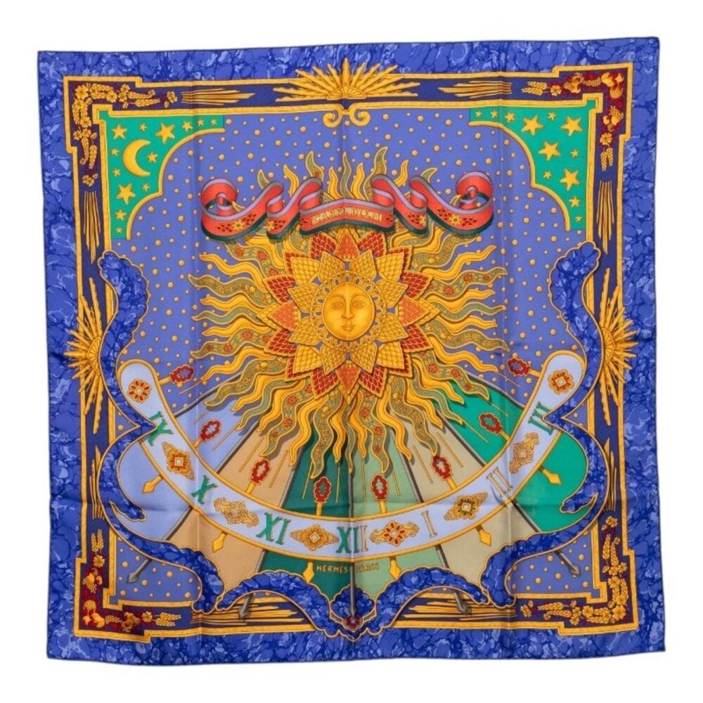 Hermes Silk Carre 90 Carpe Diem Enjoy The Day Scarf Multicolor